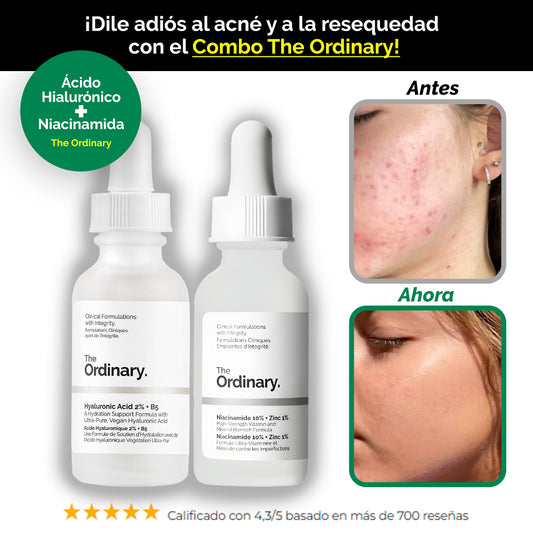 Combo The Ordinary: Ácido Hialurónico + Niacinamida